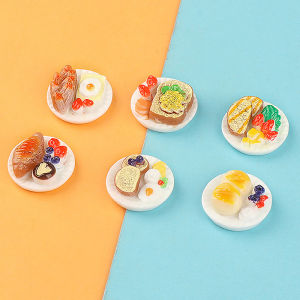 YAFEN จานติ่มซำขนาดเล็ก6ชิ้นอุปกรณ์ตกแต่งสวนนางฟ้าของตกแต่งบ้านตุ๊กตา