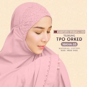 Telekung Siti Khadijah Vietnam 100% Cotton Elegant Sulam TPO Orked - Full Set Telekung with Embroidery and Elasticized Features
