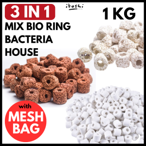 ITOSHI 3 IN 1 Bio Ring Fish Bio Media Aquarium Water Treatment Golden Fish Arowana Guppy KOI