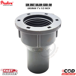 Pralon Sok Drat Dalam PVC Transparan 1 x 1/2 Inch - Sambungan Pipa Tahan Lama