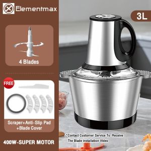 3 Speed Electric Meat Mincer 400W Power 3L Food Processor Glass Bowl Kitchen Food Grinder玻璃絞肉機