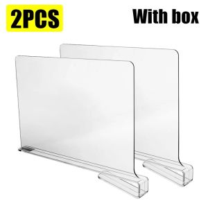 3Pcs Clear Acrylic Closet Shelf Closet Dividers Organizer Bookcase Divider Wardrobe Shelf Partition Plate Clothing Classified Storage