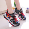 READY STOCK Summer Anti slip Soft Sole Boys with Cartoon Spider Man Student Childrens Beach Shoes Sports Sandals for Kids. 