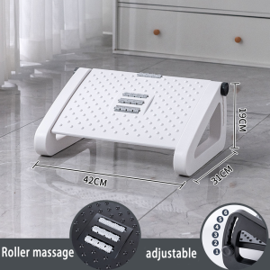 Ergonomic Footrest 2-Level Height Adjustable Angle Office Foot Rest Stool for Under Desk Suppo DV021