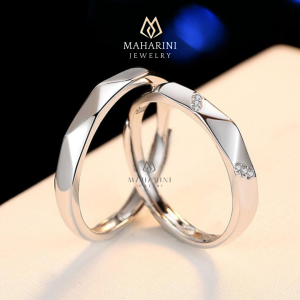 Cincin Palladium Lamaran Tunangan Couple Perak Platinum Emas MH109