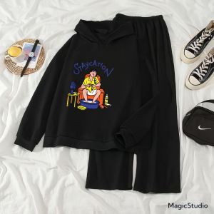 JOY Baju 1 Pasang Hoodie + Celana Kulot Staycation