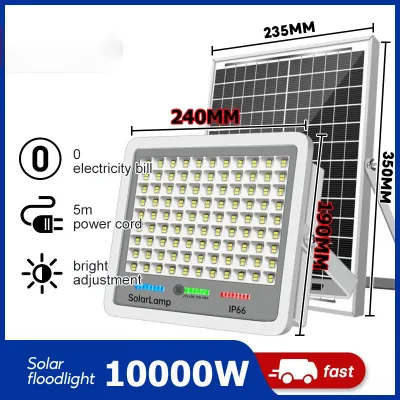 15000W solar light outdoor Warm Light/White Light outdoor lighting Flood lampu solar IP67 Waterproof lampu solar tahan 24jam for Gardens streets With solar panels