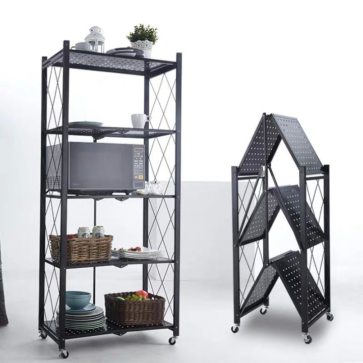 3-4-5 Layer Folding Kitchen Supplies Racks Installation-free Foldable ...