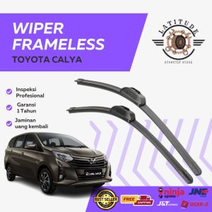 Wiper Frameless Mobil Toyota CALYA Frameles Import Berkualitas Karet Tebal dan Lentur 1 set Dapat 2 Pcs Kiri  Kanan BONUS CAR CLEANING WINDOWS