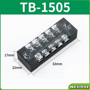 Nexlent 15A Molded Terminal Block TB1504 TB1505 TB1506 600V Dual Row Barrier Screw Terminal Block
