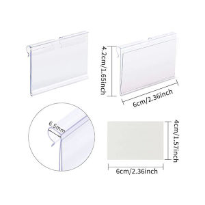 20Pcs Acrylic Price Label Holder Clear Plastic Shelf Price Tag Card Retail Price Display Label