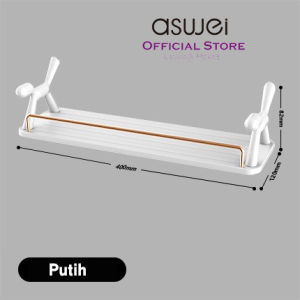 ASWEI A106ZWJ Wall Mounted Shelving Organizer - Rak Penyimpanan Bumbu Dapur Kamar Mandi Serbaguna