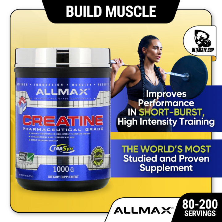 ALLMAX Nutrition, Creatine Powder, 100% Pure Micronized Creatine Monohydrate, Pharmaceutical Grade Creatine, 400g-1000g (80-200 servings)
