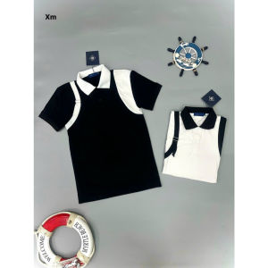 Áo thun nam cổ trụ tay ngắn vải cotton co giãn phối hoạ tiết vai dây kéo trẻ trung sang trọng mẫu-ATC77SHOP