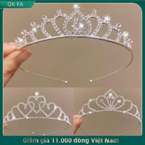 QK FA ✨ Cô Dâu Vương Miện Vàng Đám Cưới Phụ Kiện Tóc Pha Lê Rhinestone Cô Dâu Đám Cưới Vương Miện Và Vương Miện Mũ sắt Tóc Trang Trí
