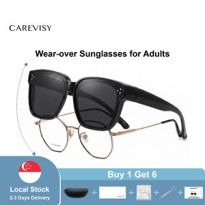 CAREVISY Wear Over Spectacles Sunglasses for Myopia UV400 Protection Anti Glare Driving Sunglasses Men Women