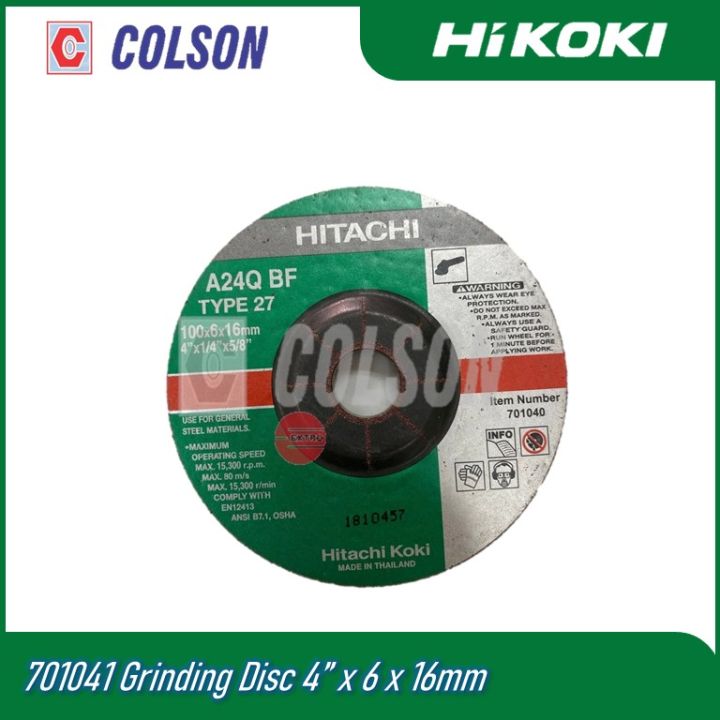 COLSON HIKOKI 701041 Grinding Disc 4” x 6 x 16mm 4 Inch Grinding