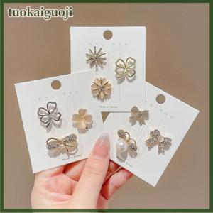 tuokaiguoji Fashion Brooch Flower Bow Brooches For Women Metal Anti-glare Lapel Pin Fixed Clothes Pins Sweater Coat Clothing Accessories