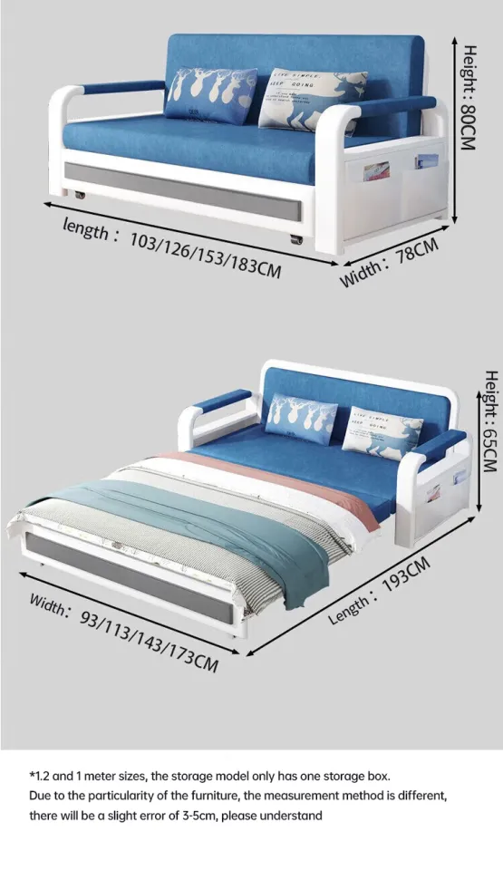 COD Dreame Sofas Nordic sofa bed foldable pull out With lockers