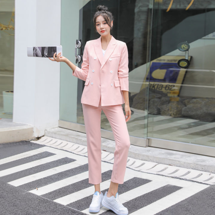 2 PSC Women Korean style Business Jacket fashion slim Suit fit