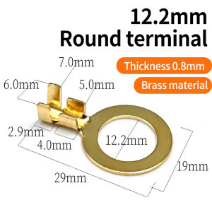 One-piece die-cast O-type terminal thickened brass material 4.2-12.2mm wire connector long service life.