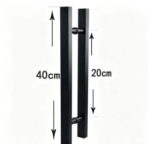 Modern minimalist black square stainless steel door knob heavy duty main door door handle for wood doors glass doors