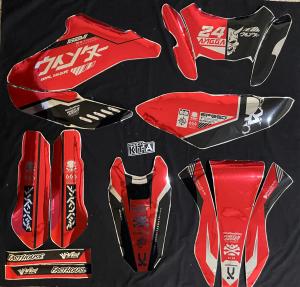 Decal stiker WR 155 Fullbody Terbaru Desain merah hitam chrome Stiker Decal WR155