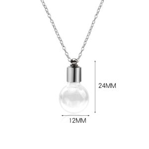 GOLDVAULT Ashes Holder Glass Bottle Necklace Transparent Glass with Chain Perfume Vial Pendant Portable Keepsake Memorial Necklace