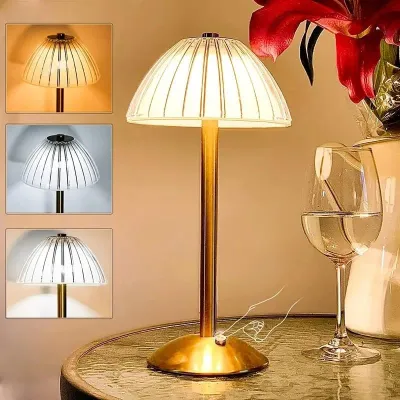 Crystal Retro Table Lamp Dimmable Atmosphere Bedside Light Rechargeable Touch Control LED Night Light Bar Hotel Bedroom Decor
