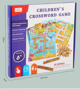 Wooden educational letter game crossword puzzle childrens original board toy