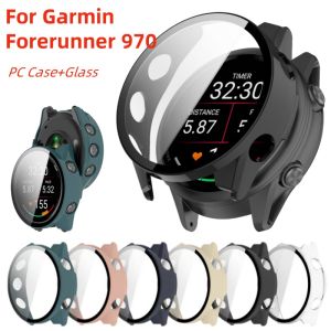 PC Case Tempered Glass For Garmin Forerunner 970 Hard Bumper Shell Fim Screen Protector Smartwatch Accessories