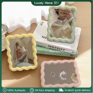 Ins Desk Square Mirror Vanity Portable Adjustable Table Desk Mirror Stand Bathroom Living Room