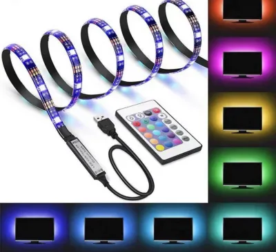 LED Strip RGB 5050 Dengan 5V USB 5m 2m STRIP Controller & Remot Control