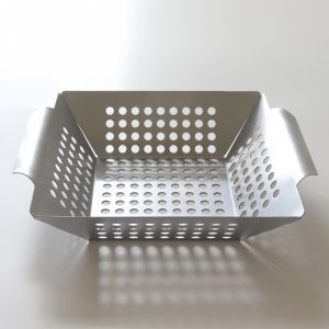 1 Pcs Stainless Steel Nonstick Grill Basket with Holes BBQ Grill Tray Durable Grill Pans for Outdoor Grill Grilling Tray F