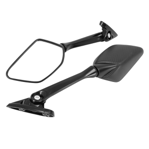 1 Pair Motorcycle Rear View Mirror Long & Short Stem Carbon Fiber Housing Adjustable Side Mirror Universal Motorcycle Replacement Accessories