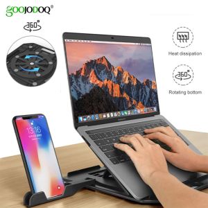 GOOJODOQ Giá Đỡ Máy Tính Xách Tay Có Giá Đỡ Điện Thoại Phiên Bản Nâng Cấp 360 ° Có Thể Xoay Bảo Vệ Văn Phòng Để Bàn Cổ Tử Cung Dành Cho Máy Tính Lenovo ASUS