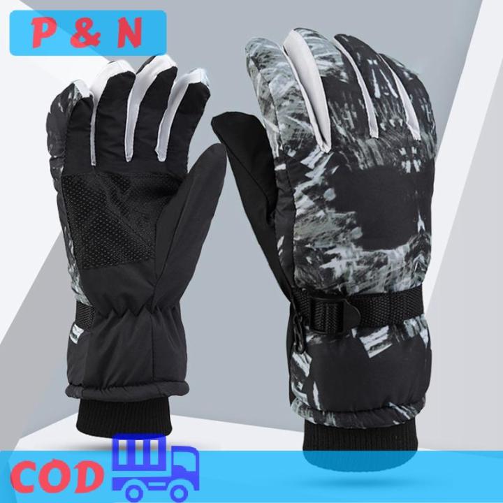 P&N Mùa Đông Trượt Tuyết Trượt Tuyết Găng Tay Unisex PU Da Non-Slip Màn ...