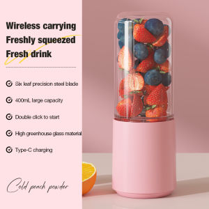 Portable Juicer Cup 400ML 6 Blade Wireless Electric Blender Fruit Juicer Shaker Cup Bottle Mixer Rechargeable Juicer Machine