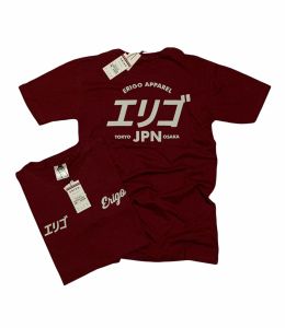 Kaos Distro Pria Erigo Japan Tokyo - Warna Merah Marun - Bahan Katun Combed 30s - Sablon Plastisol 100% Asli - Ukuran M/L/XL - High Quality