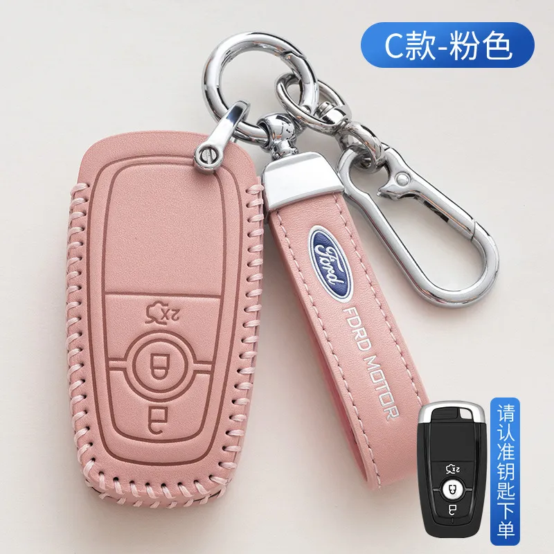 Genuine Leather Smart Folding Flip Car Key Case Cover Shell