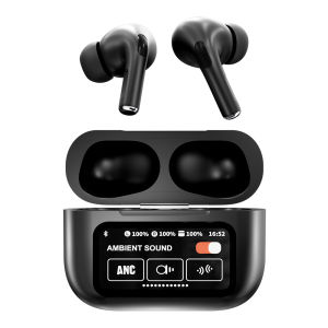 DingDong COD TWS A9 PRO True Wireless Bluetooth Earphone ANC/ENC Smart Screen Active Noise Reduction