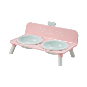 PHANT High-foot Pet Cat Bowl Stainless Steel Anti-slip Elevated Pet Feeder Love-heart Splash-Proof Dog Water Bowl Pet Feeding