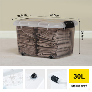 Citylife 30L Stackable Storage Box With Wheels Plastic Storage Box Organizer Large Capacity Container With Wheels