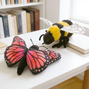 SEJUE4373 Bee Ant Insect Plush Toy Educational Cute Simulation Butterfly Stuffed Doll Animal Dolls Realist Spider Plush Toy Birthday Gift