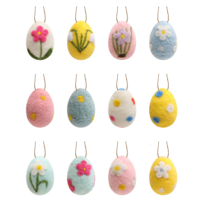 3Pcs Handmade len kết nỉ Easter Trứng Cho Kỳ Nghỉ Trang Trí đồ treo trang trí Thanh Lịch Lễ Hội Quà Tặng Trang Trí