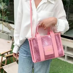 Tote bag a stylish and sophisticated women’s bag for commuting featuring a unique cross-border design with sequin patchwork and can be carried as a handbag shoulder bag or crossbody bag