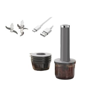 CHICSTOP USB Rechargeable Electric Meat Grinder Efficient Powerful Motor Cordless Vegetable Chopper Portable Plastic Electric Food Chopper for Kitchen