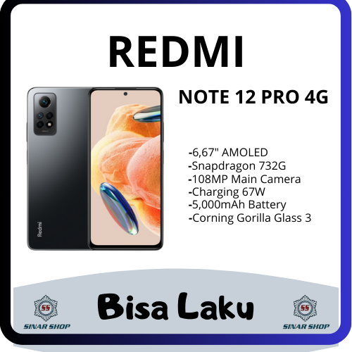 Xiaomi Redmi Note 12 Pro 4G Garansi resmi Lazada Indonesia