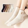 Bear Mid Socks Fashion Cotton Socks For  Women men Flexi Calf Socks  Solid Color Sport Socks. 