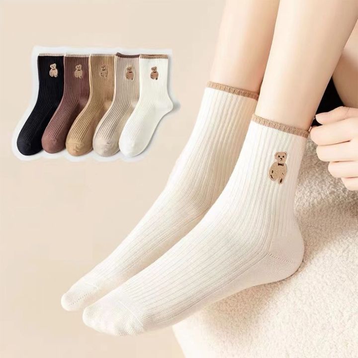 Bear%20Mid%20Socks%20Fashion%20Cotton%20Socks%20For%20%20Women%20men%20Flexi%20Calf%20Socks%20%20Solid%20Color%20Sport%20Socks%20-%20Image%204